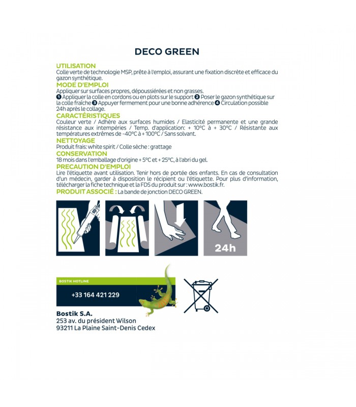 Colle pour gazon synthétique Deco Green 290ml