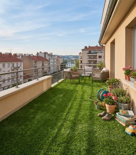 Gazon synthétique 52mm - KING - à la coupe sur mesure - Largeur 4 mètres